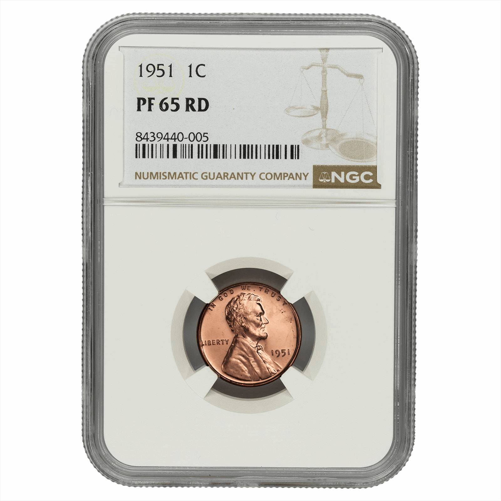 1951 Lincoln Wheat Cent 1C NGC PF 65 RD