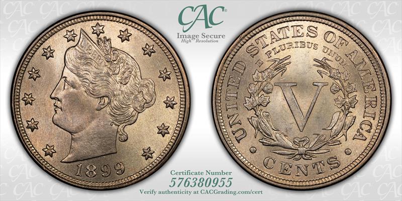 1899 5c CACG MS 66