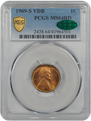 1909-S VDB Lincoln PCGS CAC RD 64