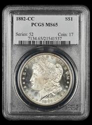 1882 CC $1 PCGS MS65