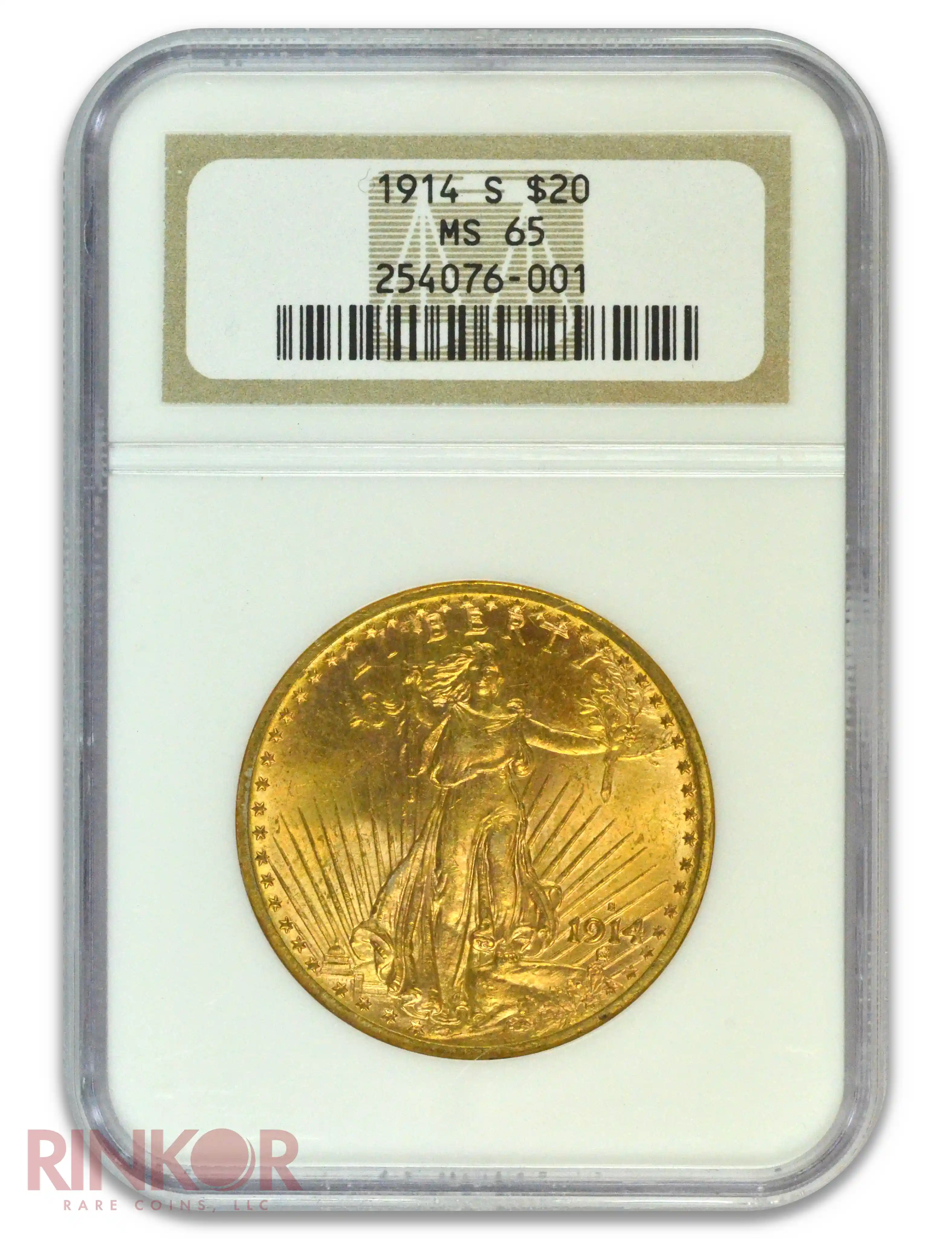 1914-S $20 Saint Gaudens NGC MS 65