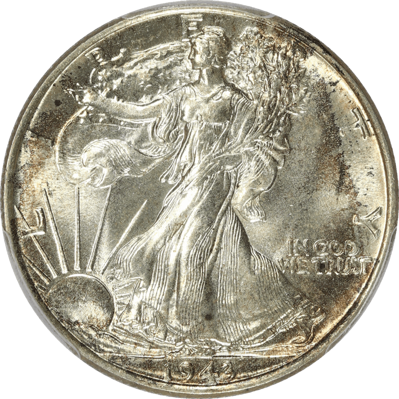 1943 Walking Liberty Halaf Dollar 50C PCGS MS 66 