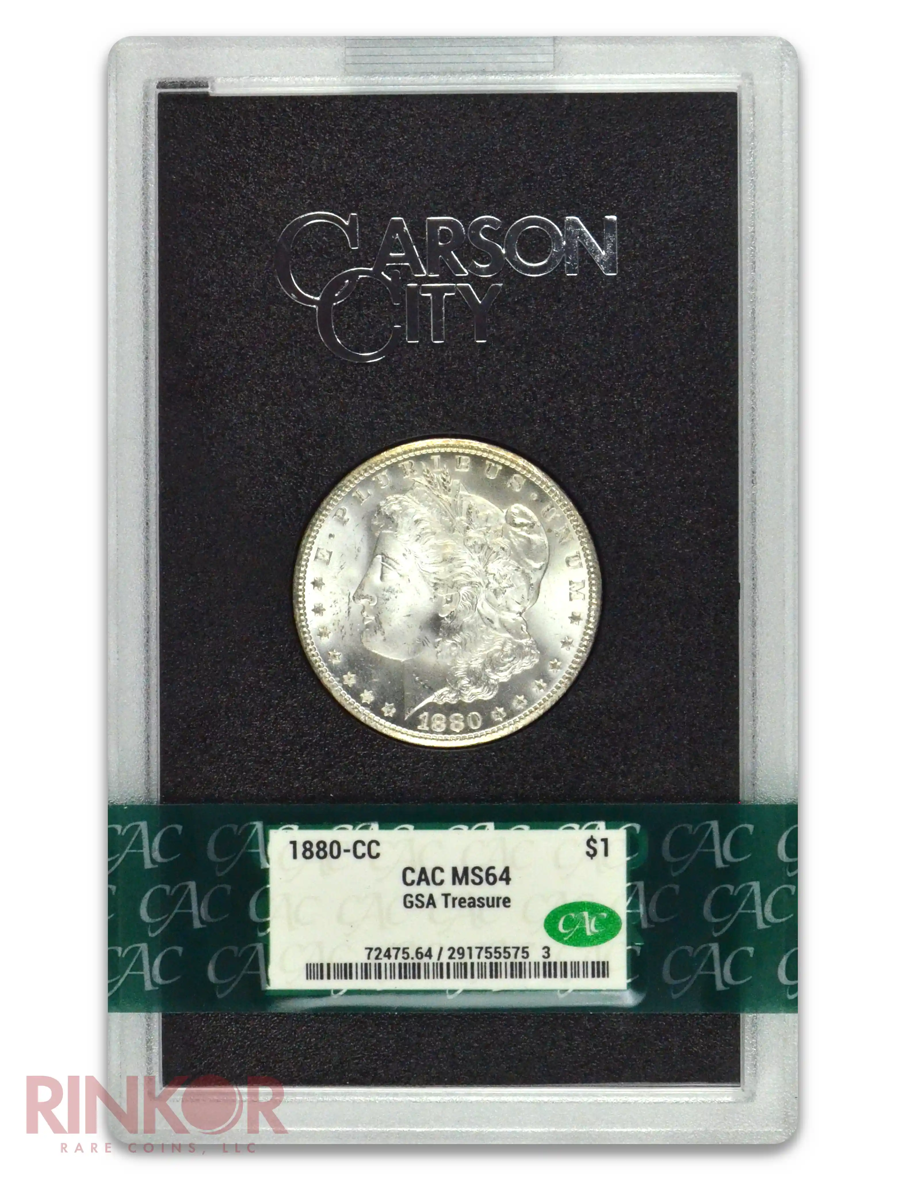 1880-CC $1 GSA Treasure Morgan Dollar CACG MS 64