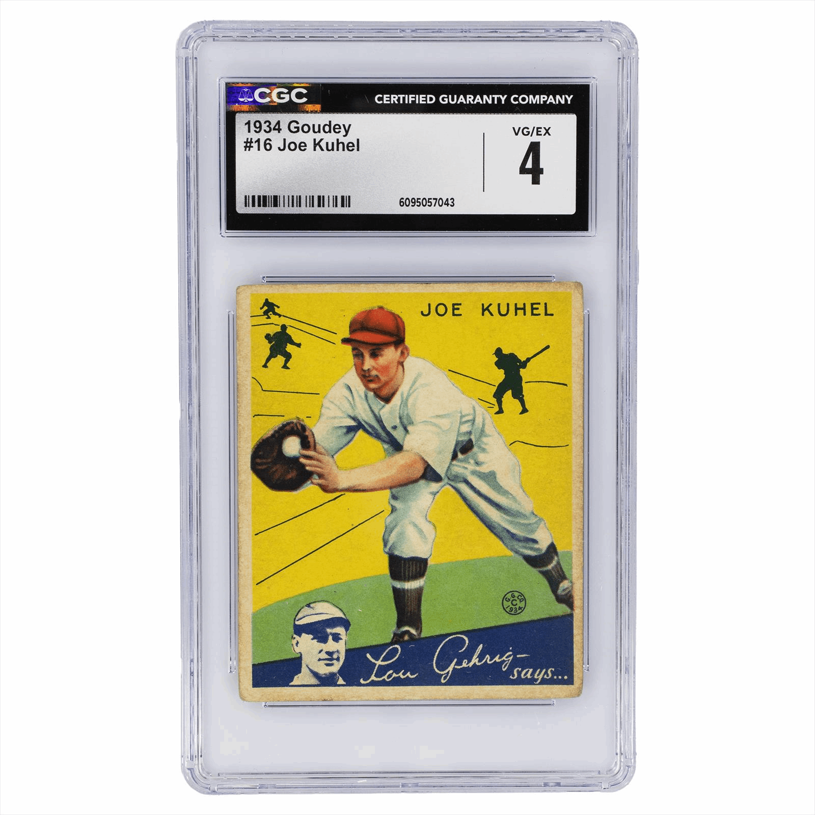1934 Goudey Joe Kuhel #16 CGC VG/EX 4