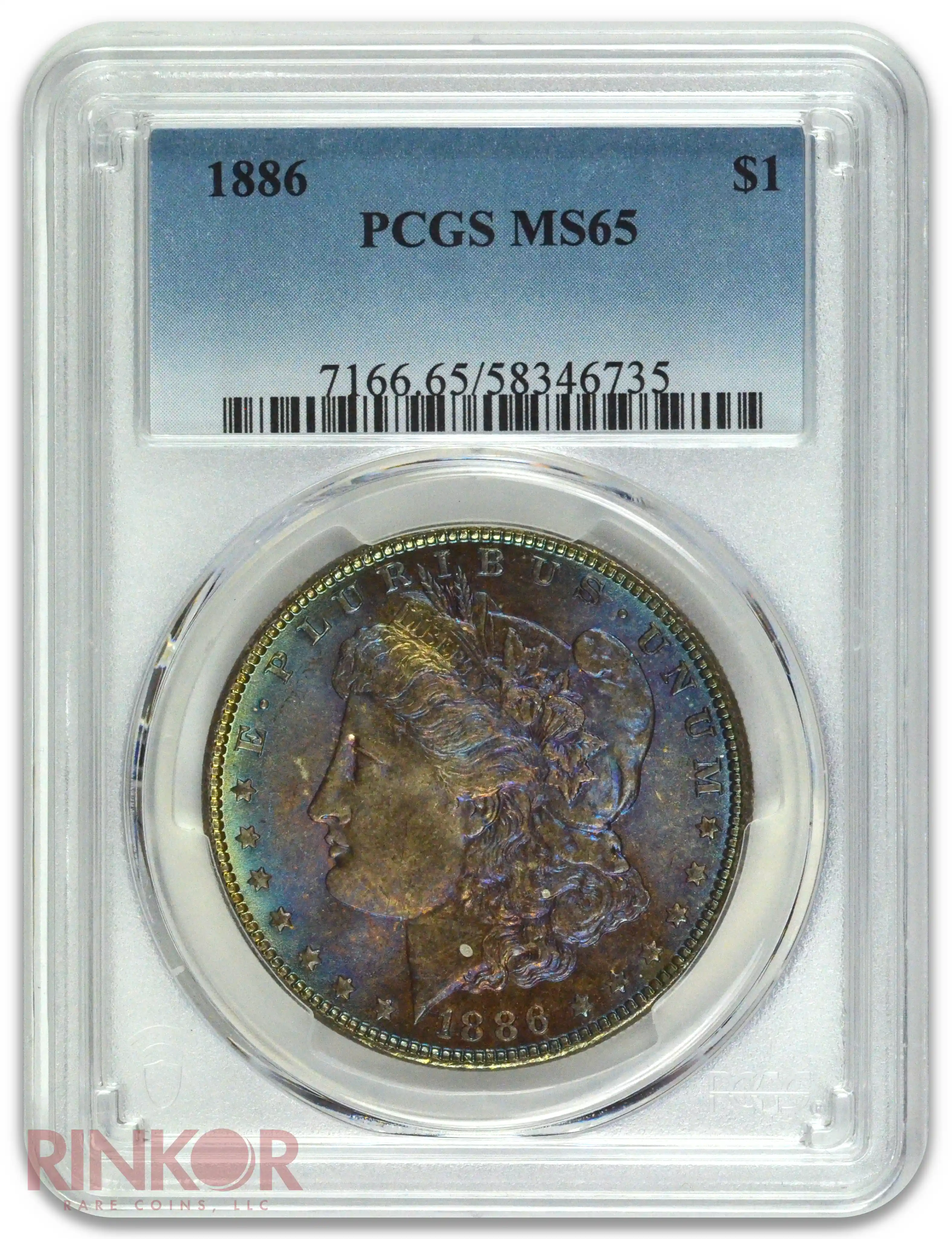 1886 $1 Morgan Dollar PCGS MS 65