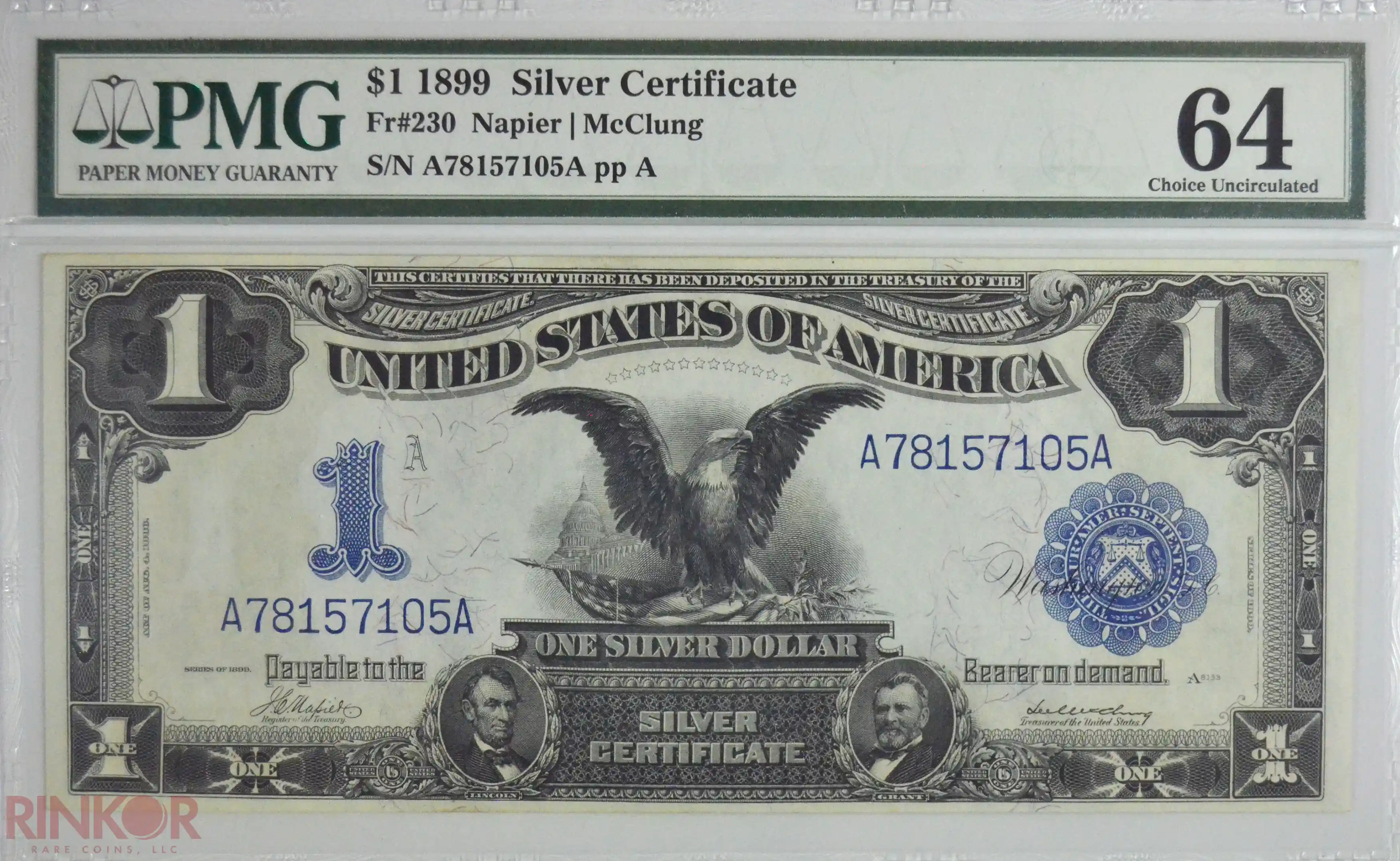 1899 $1 Fr. 230 Silver Certificate PMG CU 64