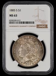 1885 S $1 NGC MS 63