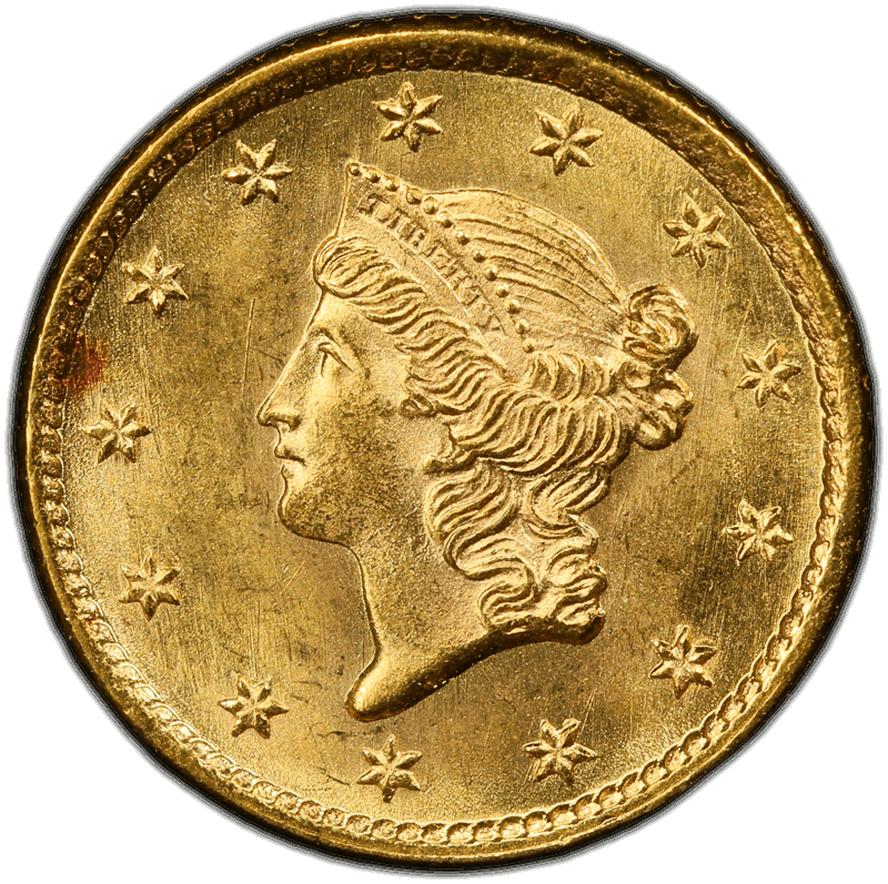 1853 G$1 PCGS MS 65 CAC