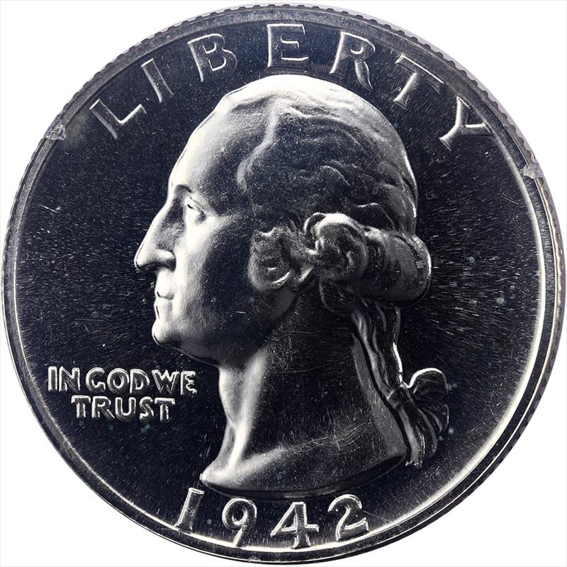 1942 Washington PR64 Nice Mirror White Coin