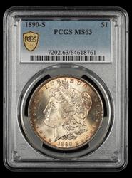1890 S $1 PCGS MS63