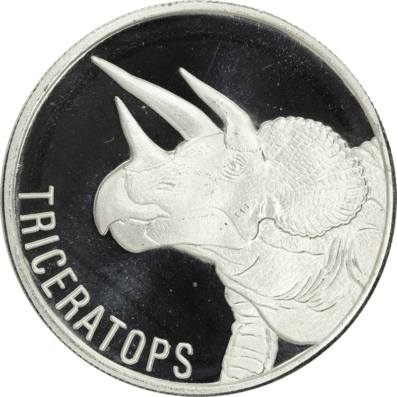 Triceratops .999 Fine Silver Round 