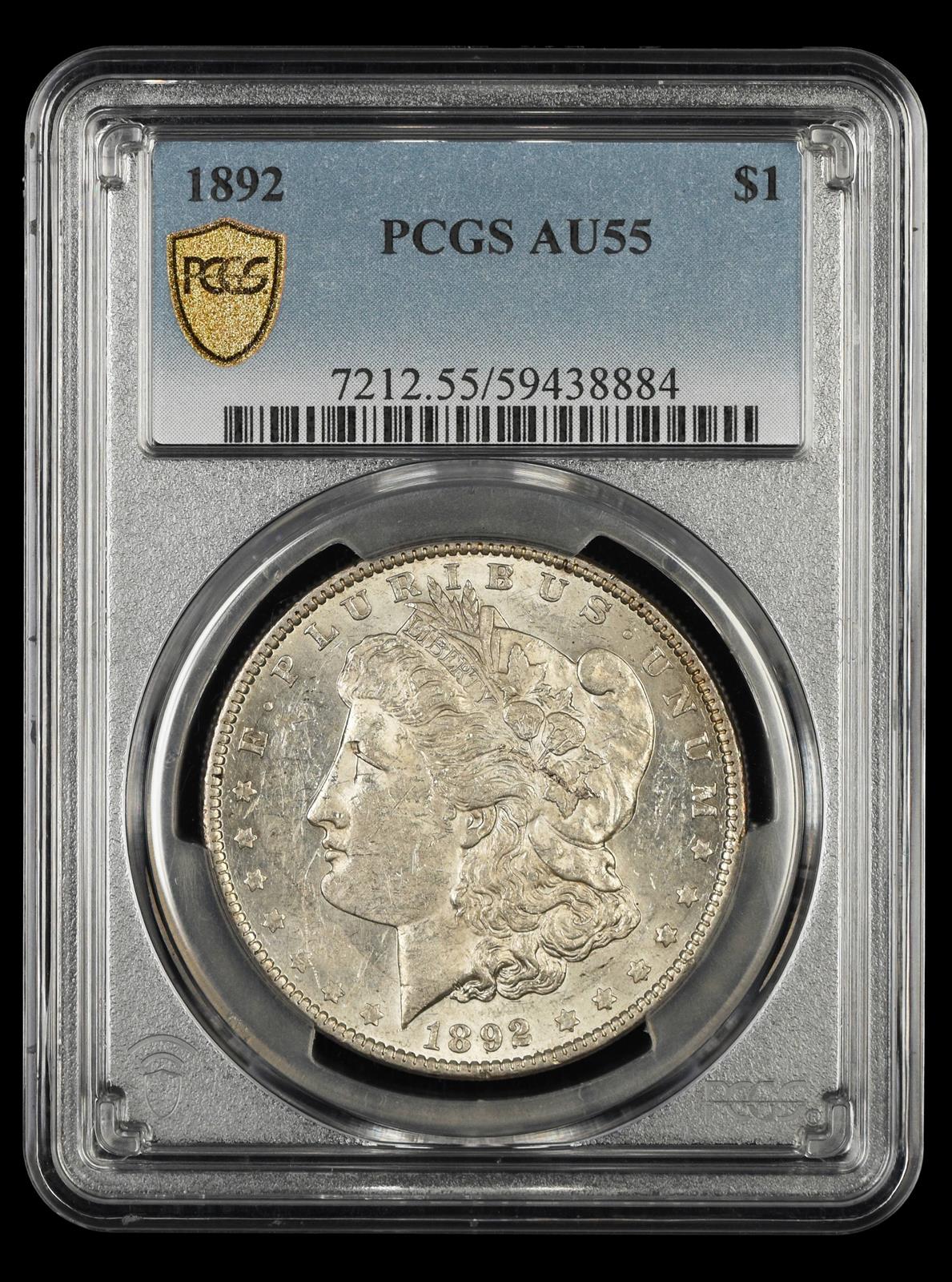 1892 $1 PCGS AU55
