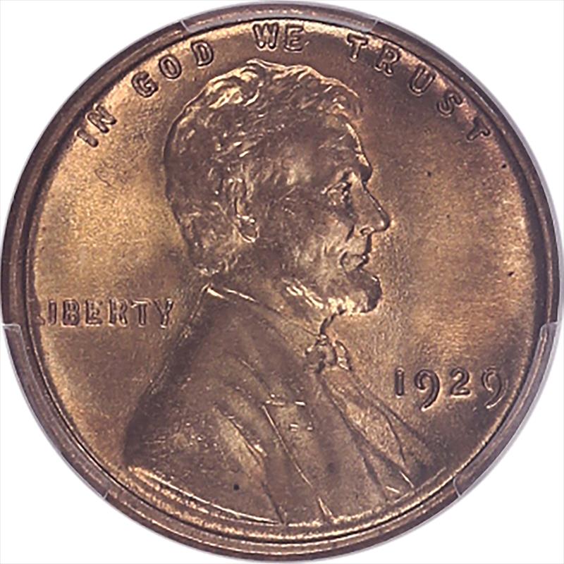 1929 Lincoln Wheat Cent PCGS MS 65 RD - Nice Lustrous Red Coin