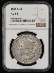 1885 S $1 NGC AU58 58