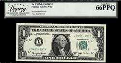 Fr. 1902-L 1963B $1 Federal Reserve Note Gem New 66PPQ 