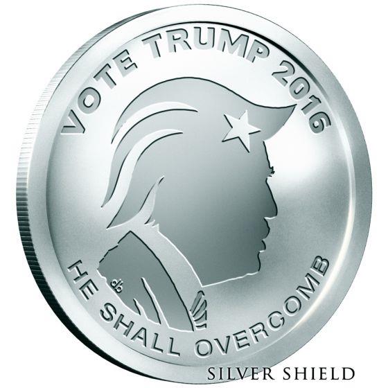 2016 Silver Shield Vote Trump - He Shall Overcomb 