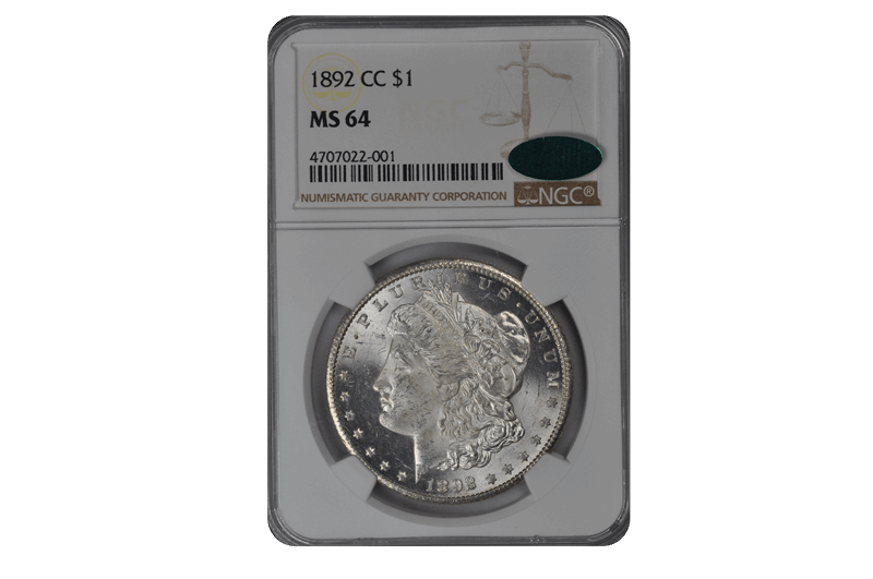 1892 CC  Morgan Dollar NGC CAC MS 64 