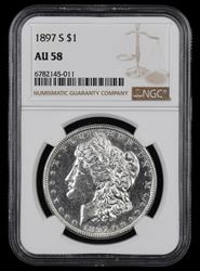 1897 S $1 NGC AU58 AU58