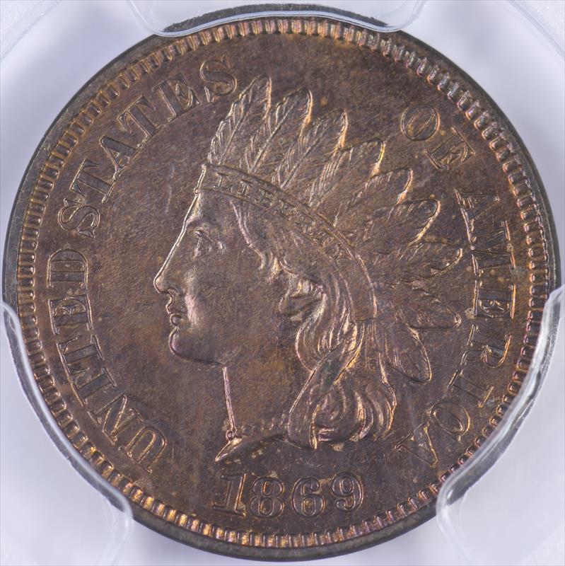 1869 1c PCGS PR63RB