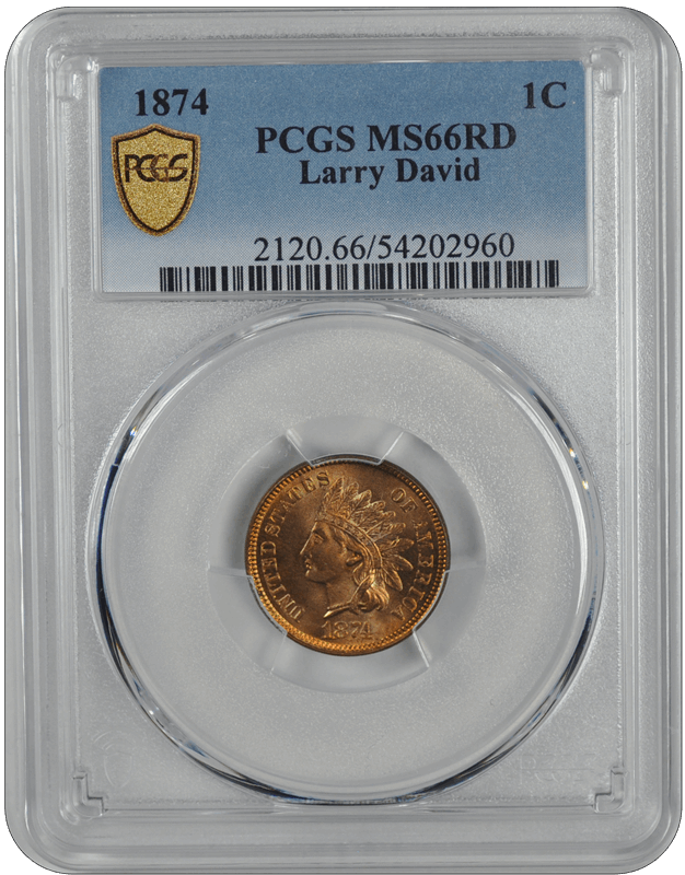 1874 Indian Head PCGS CAC RD 66