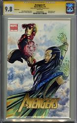 Avengers #1 CGC Signature Series 9.8 (Marvel, 2010) Signed & Sketch by Adriano Carreon 