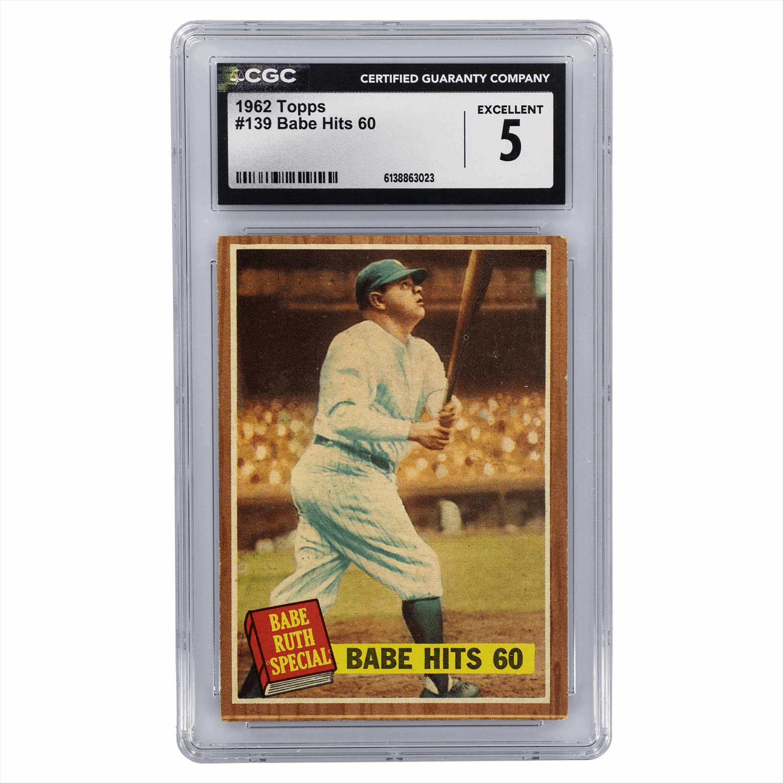 1962 Topps Babe Hits 60 #139 CGC EX 5