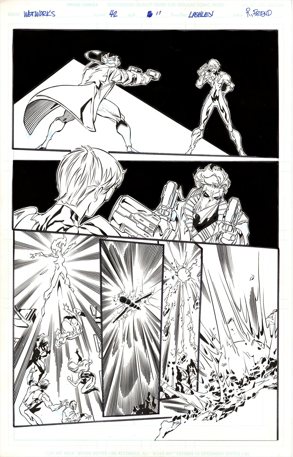 Wetworks #42 Page 17 Artist:  Ken Lashley (Penciller) ,  Richard Friend (Inker) Media Type: Pen and Ink Art Type: Interior Page 