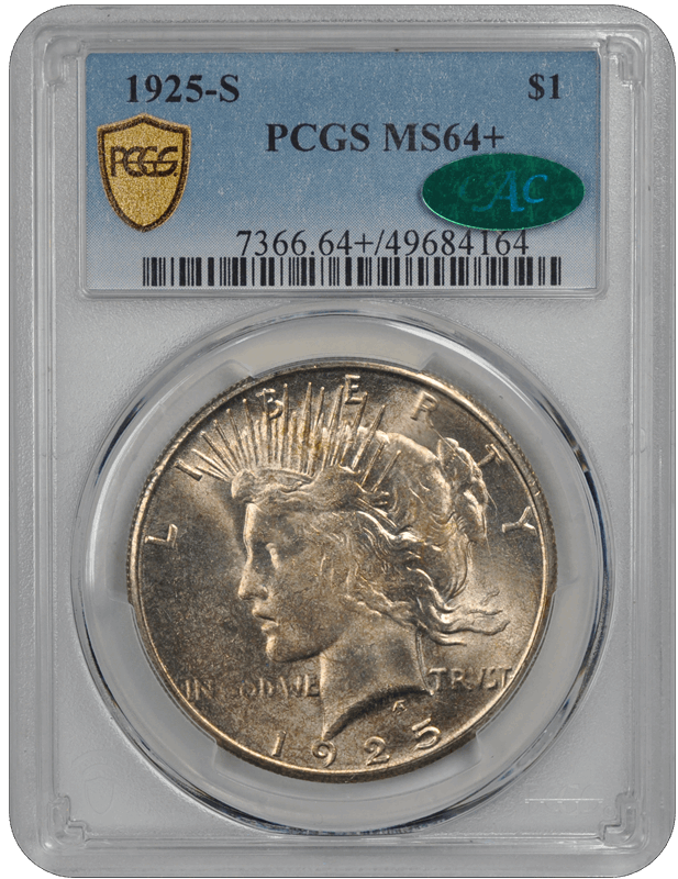 1925-S Peace PCGS CAC MS 64+