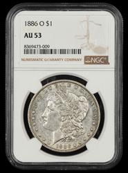1886 O $1 NGC AU-53