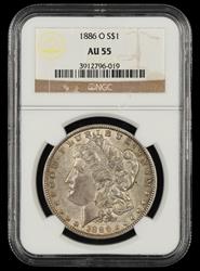 1886 O $1 NGC AU55