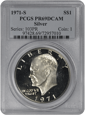 1971-S  Silver Eisenhower DCAM PCGS PR 69