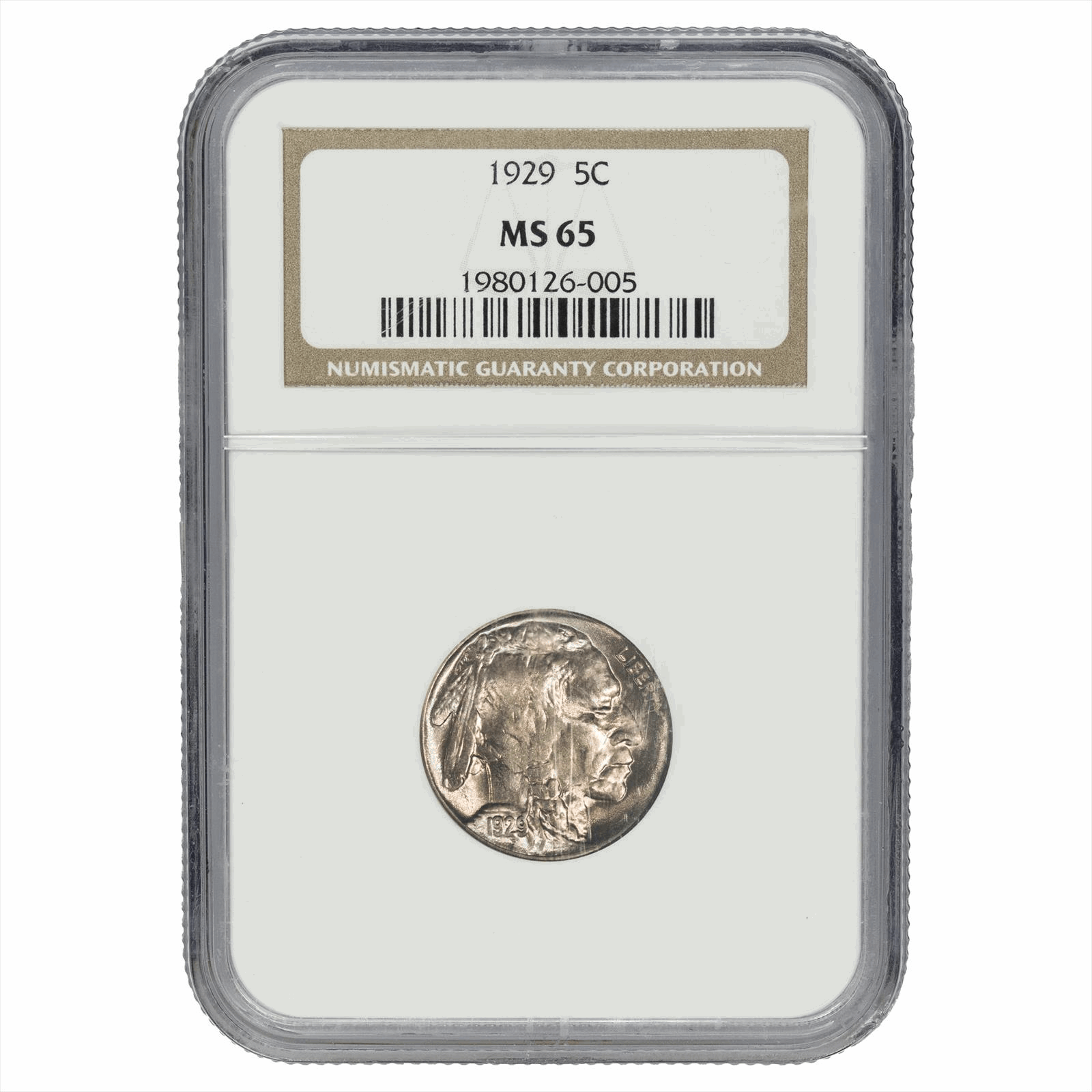 1929 Buffalo Nickel 5C NGC MS 65 