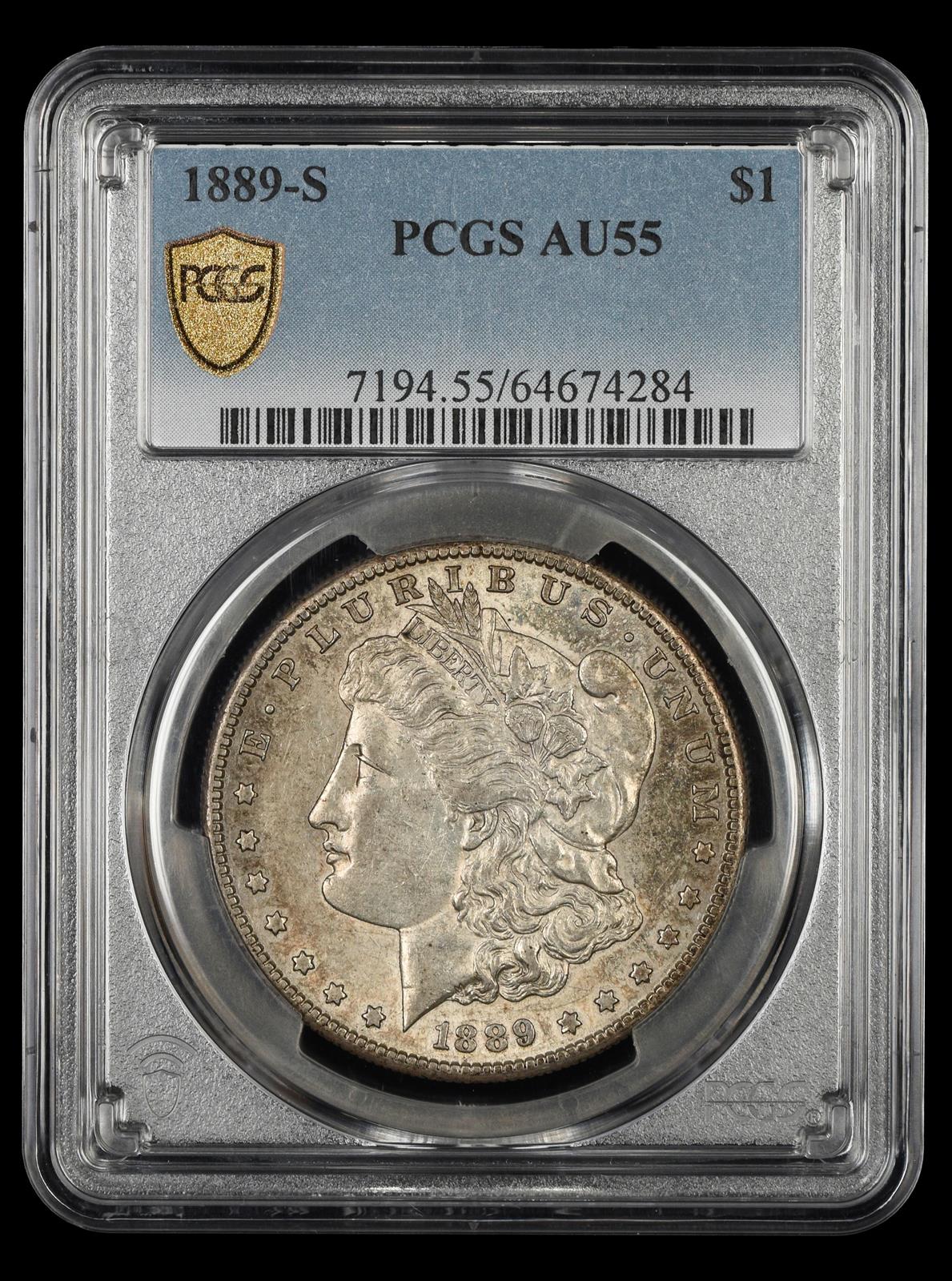 1889-S $1 PCGS AU-55