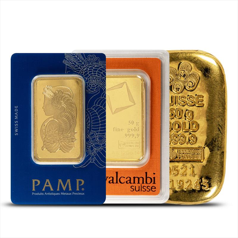 50 Gram Gold Bar -Assorted Mints and Designs- 