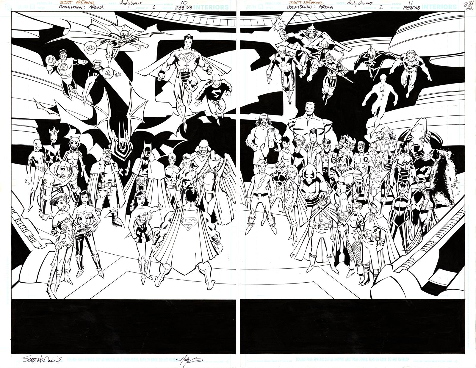 Countdown Arena #1 Page 10 & 11 Artist:  Scott McDaniel (Penciller) ,  Andy Owens (Inker) Media Type: Pen and Ink Art Type: Double Page Splash 