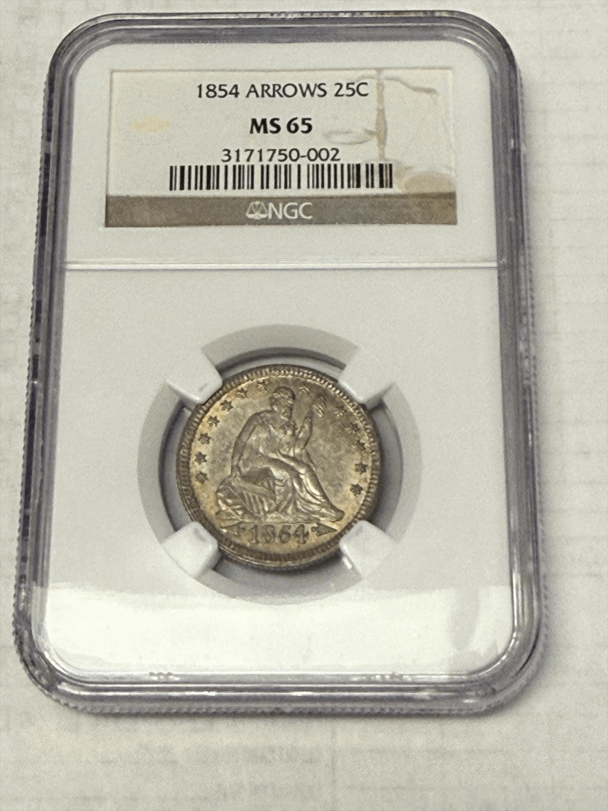 1854-arrows-seated-liberty-quarter-ngc-ms-65
