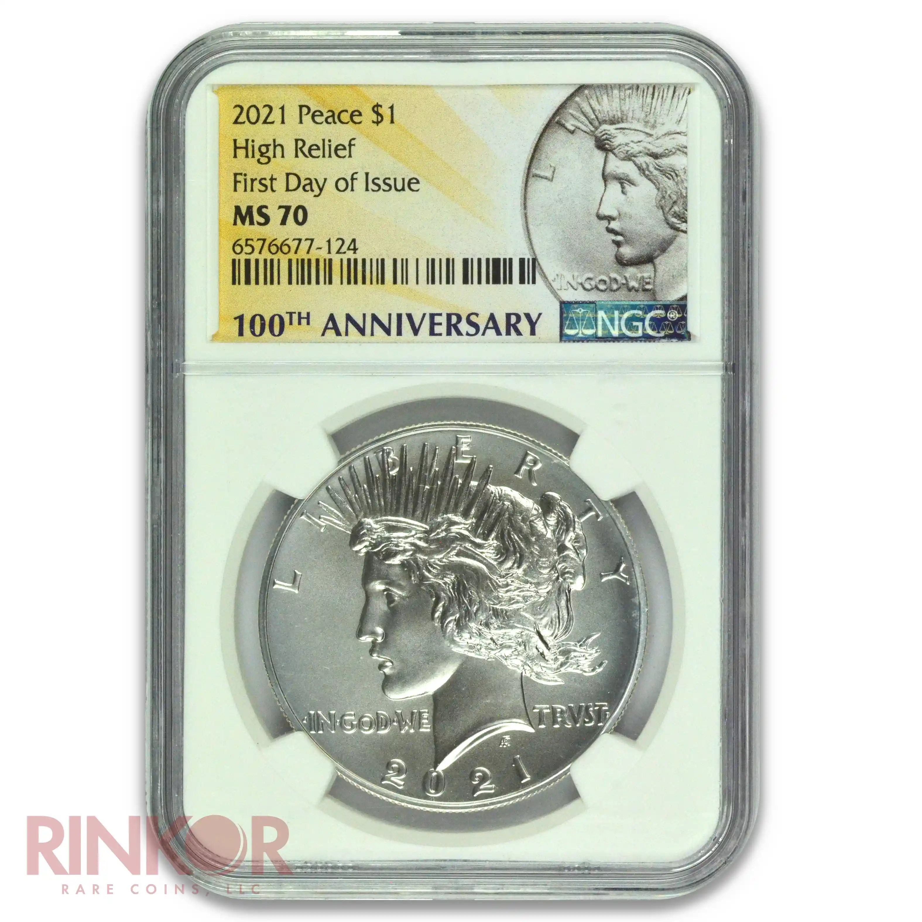 2021 $1 Peace Dollar 100th Anniversary First Day of Issue NGC MS 70
