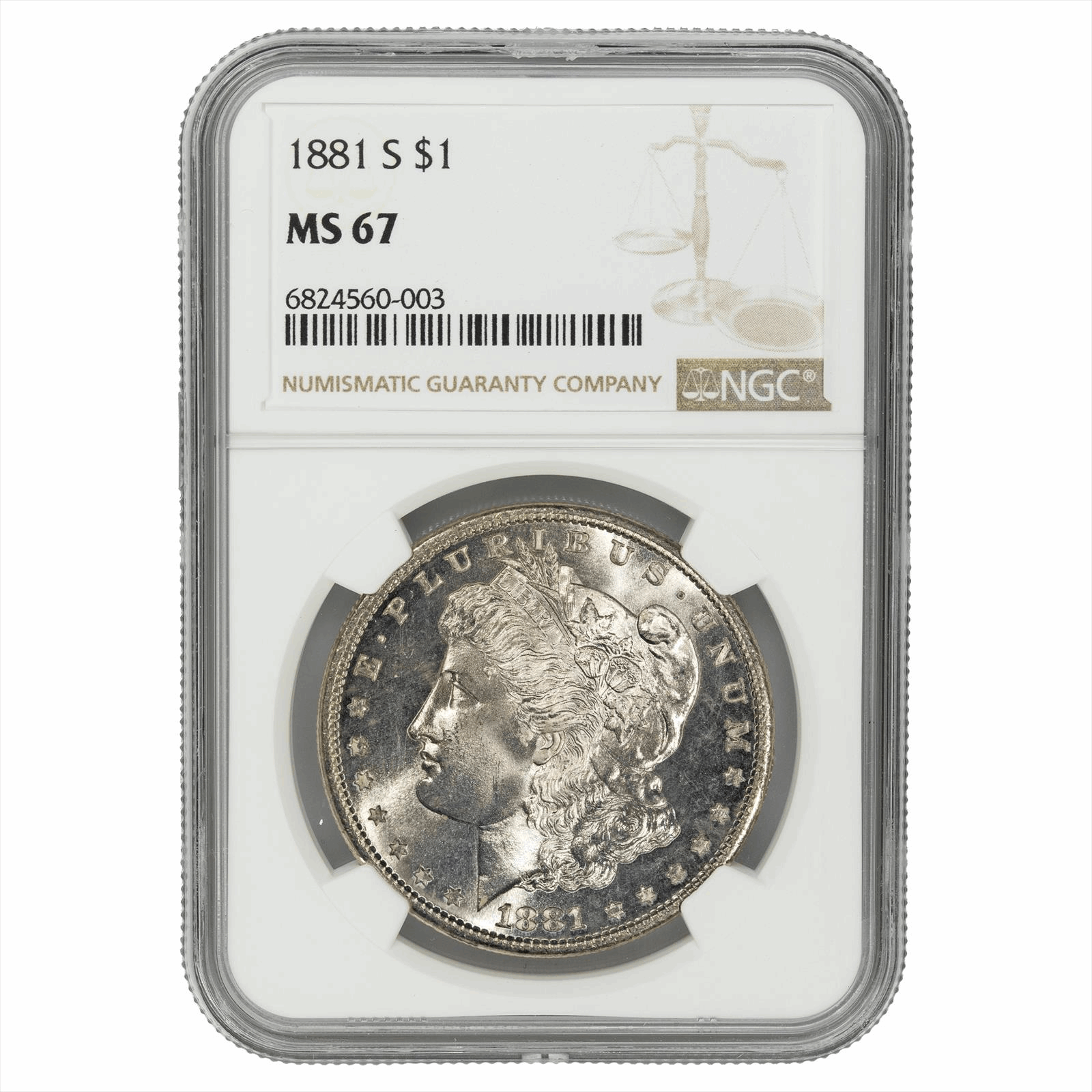 1881-S $1 Morgan Silver Dollar NGC MS 67 