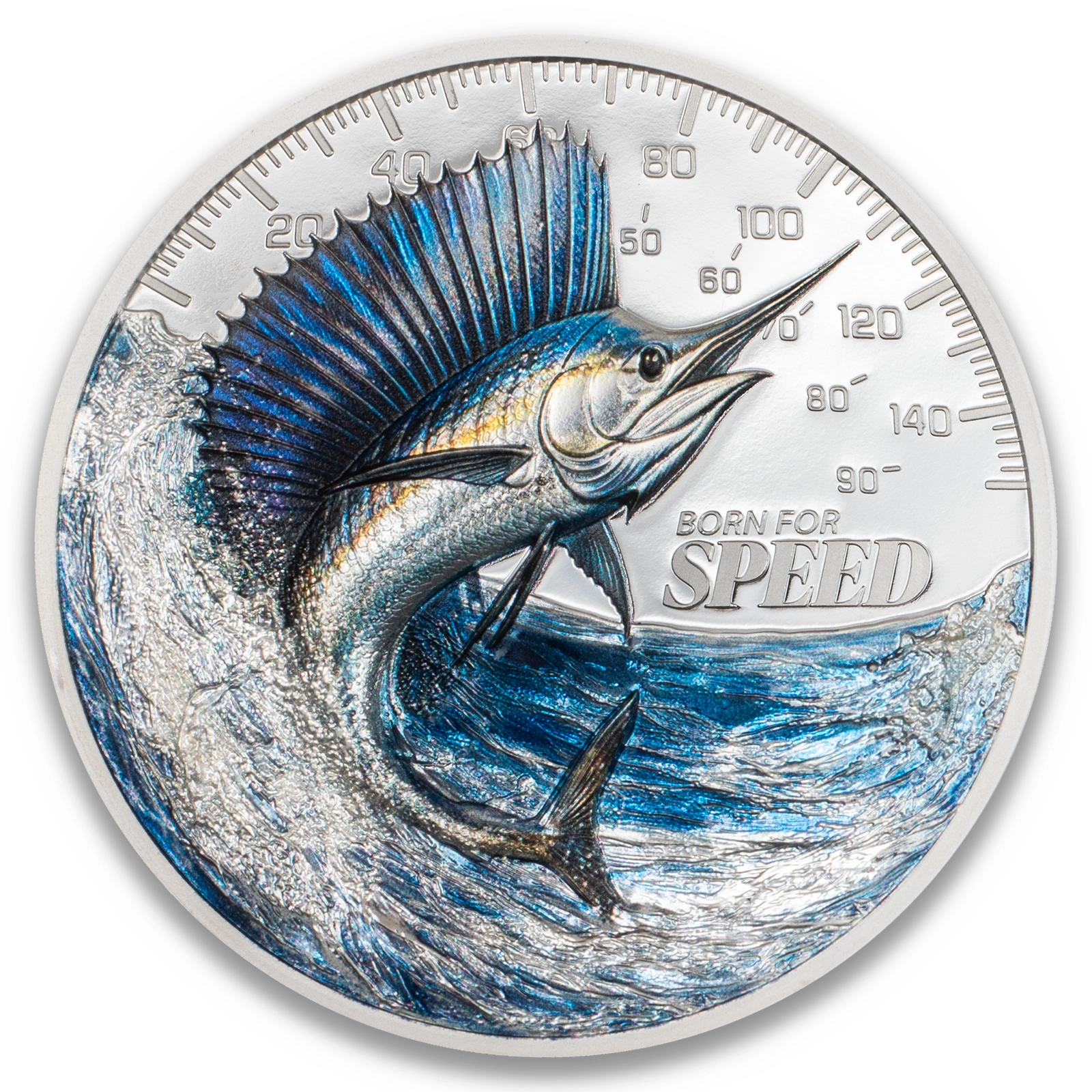 2027 Cook Islands Born for Speed - Sailfish 1oz Silver Coin Ultra High Relief