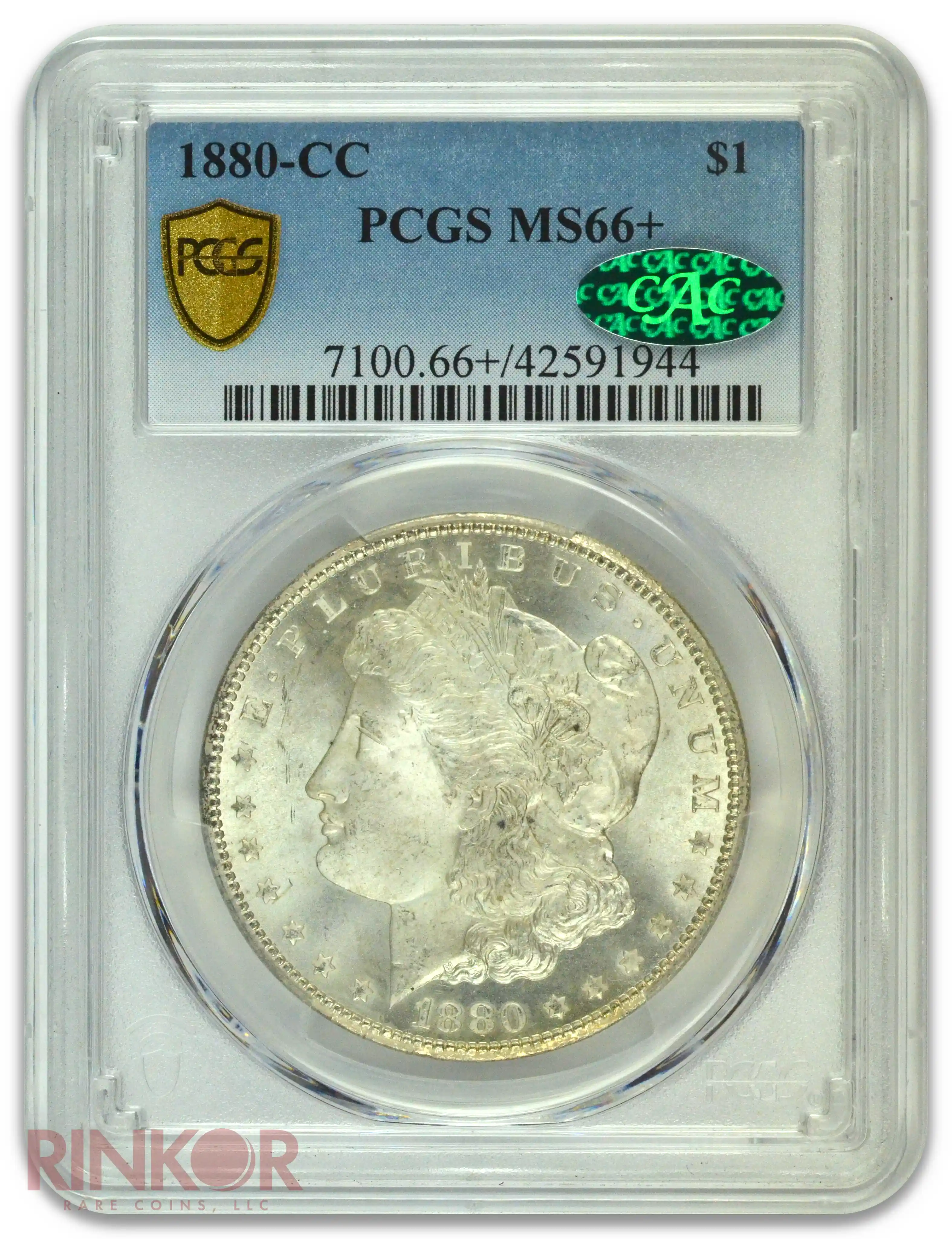 1880-CC $1 Morgan Dollar PCGS MS 66+ CAC