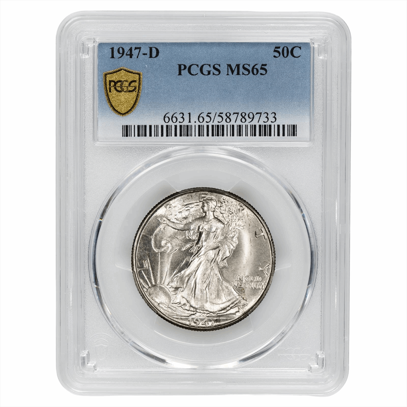 1947-D Walking Liberty Half Dollar 50C PCGS MS 65