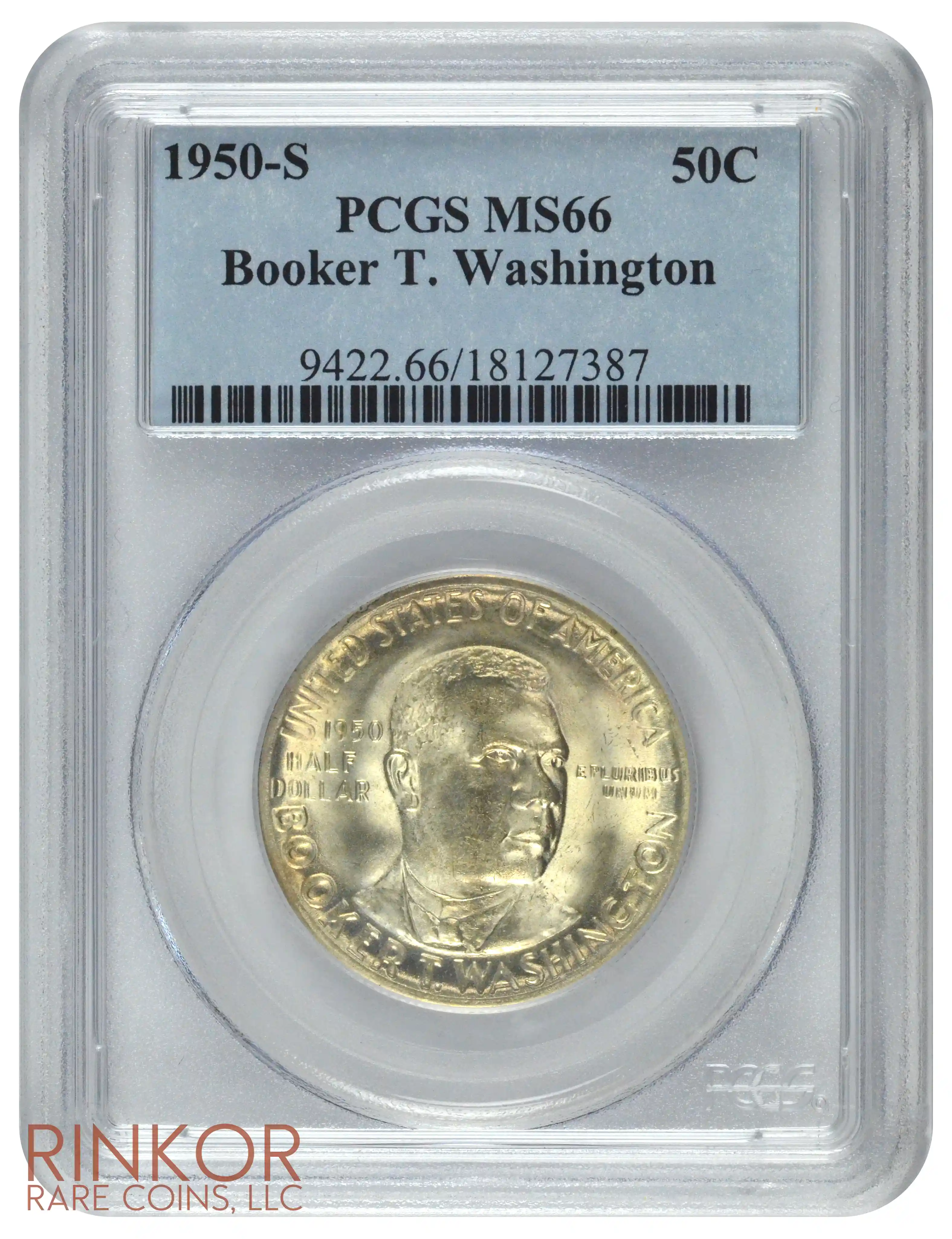 1950-S Booker T. Washington Commemorative Half Dollar PCGS MS 66