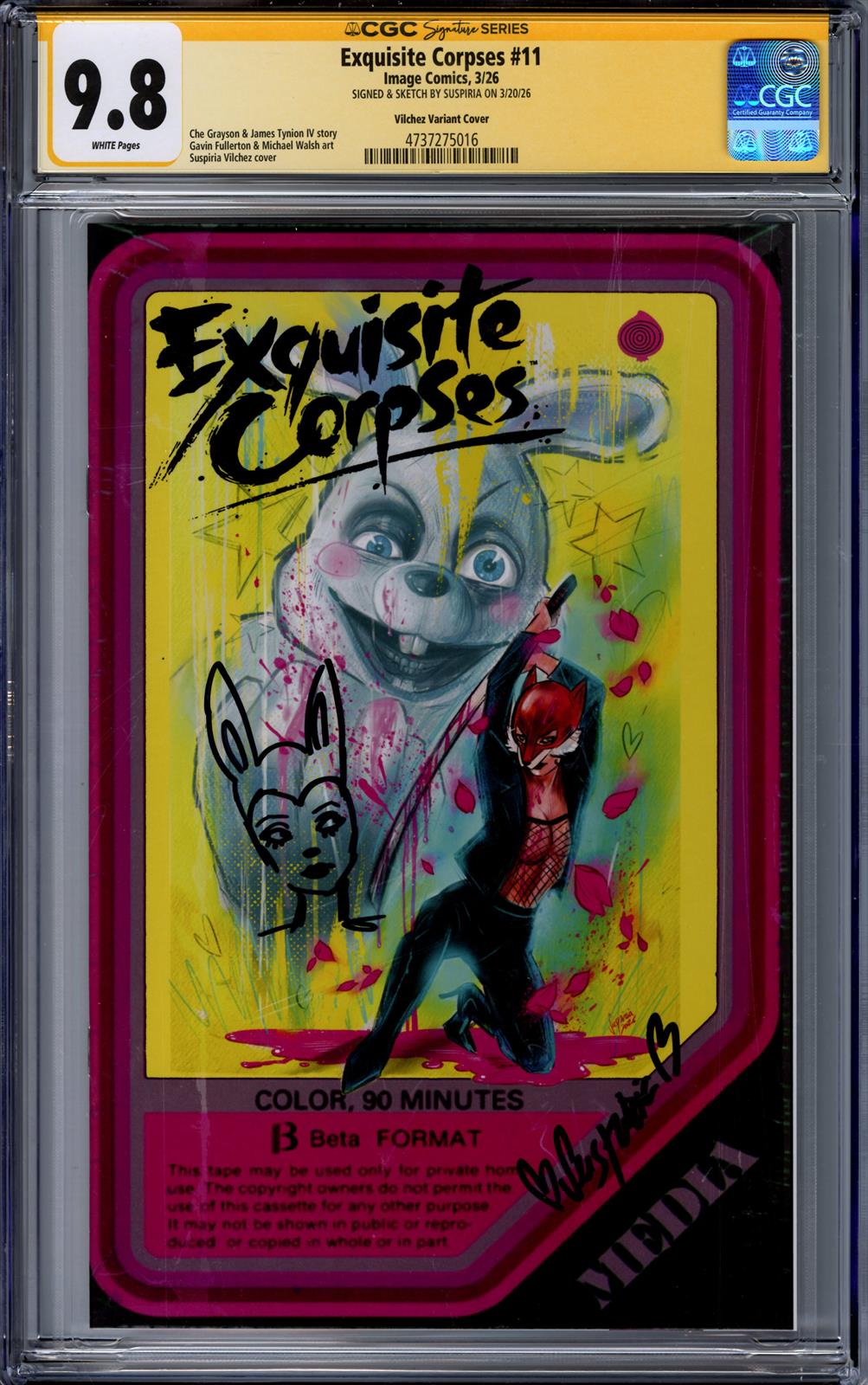 Exquisite Corpses #11 Image Comics 3/26 Signed and Sketched by Suspiria Vilchez CGC 9.8