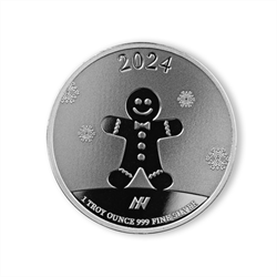 2024 1 OZ SILVER ROUND HOLIDAYS - NEW YEAR ASAHI MINT 