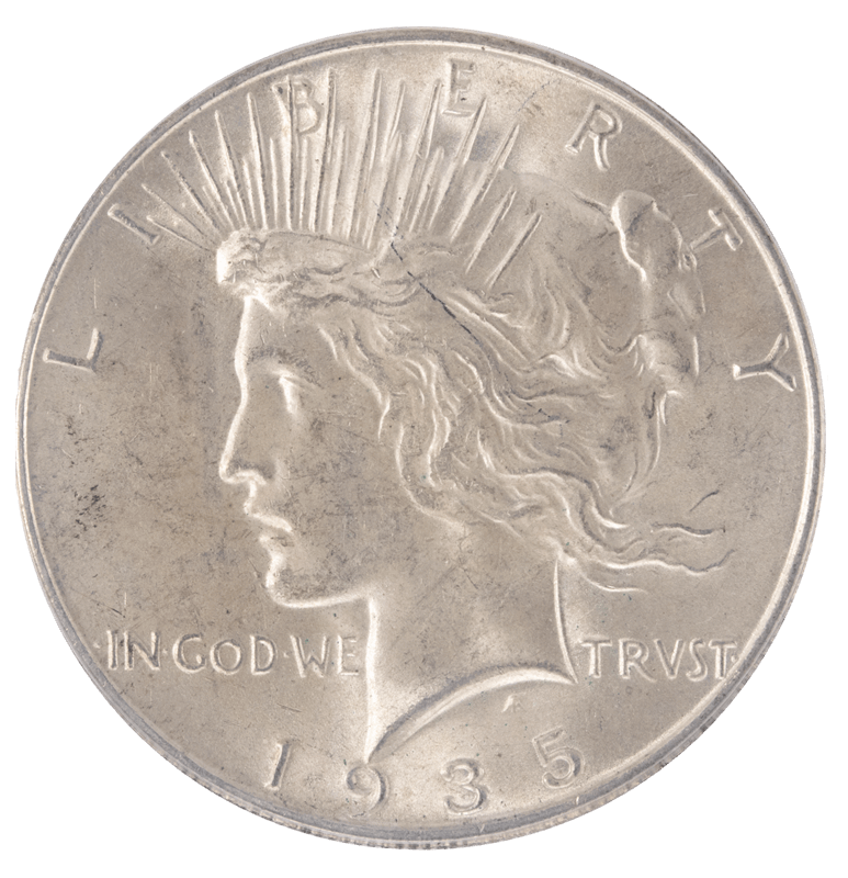1935-S US Silver PEACE Dollar $1 ANACS MS 62 Select Uncirculated