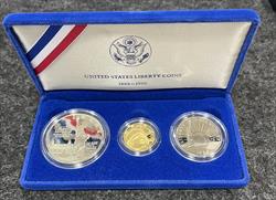 United States Liberty Coins 1886 - 1986 3 Coin Set w/ Case & COA 