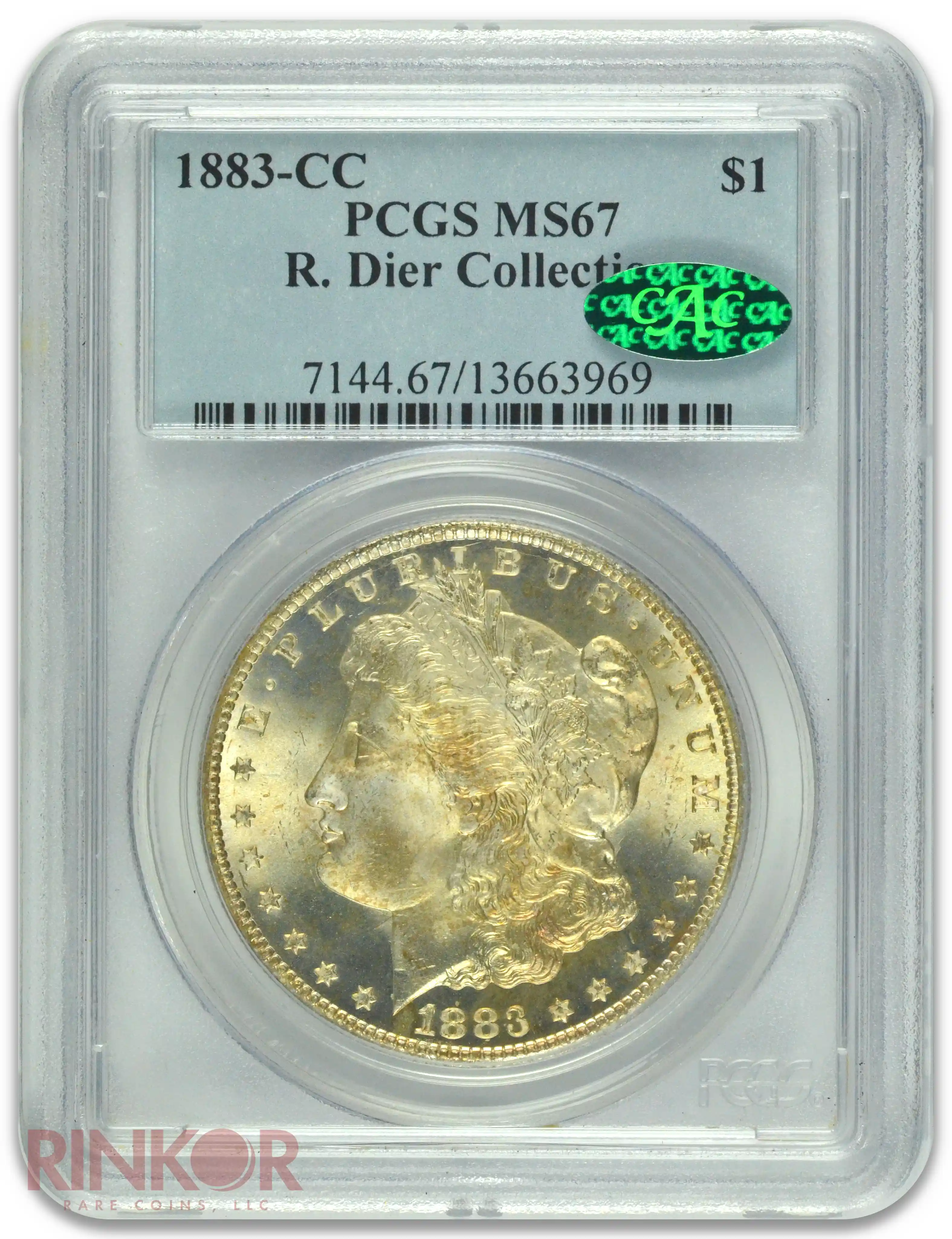 1883-CC $1 PCGS MS 67 CAC