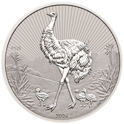 2024 2 OZ PIEDFORT AUSTRALIAN SILVER EMU MOTHER AND BABY 