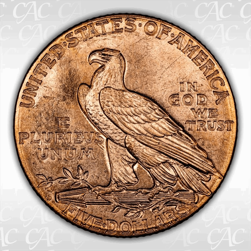 1909 D $5 CACG MS 64 