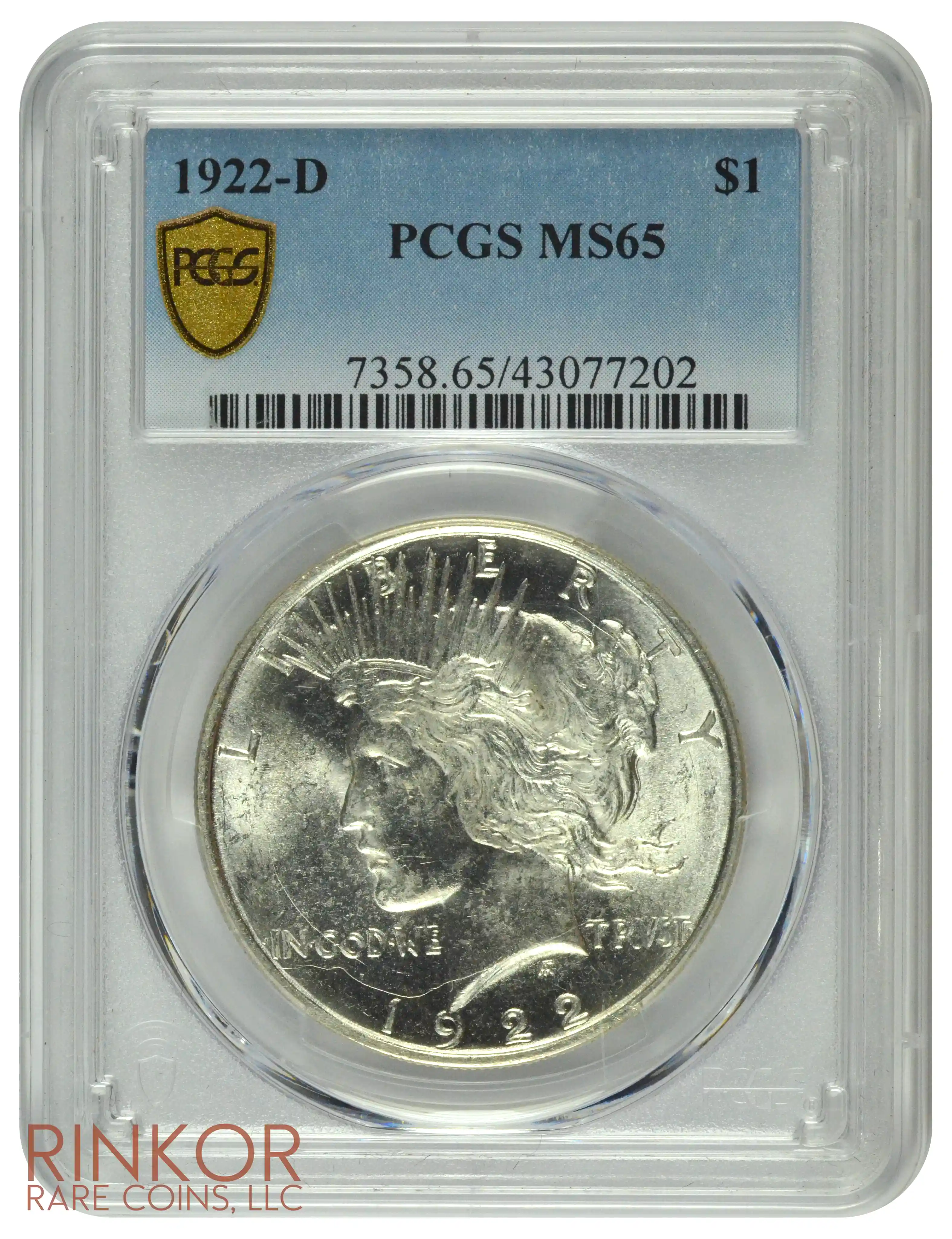 1922-D $1 PCGS MS 65